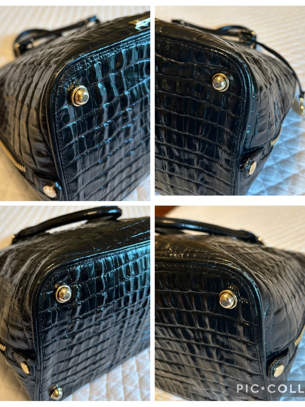 Brahmin Vivian Satchel in Black Embossed Leather - Picture 4 of 15